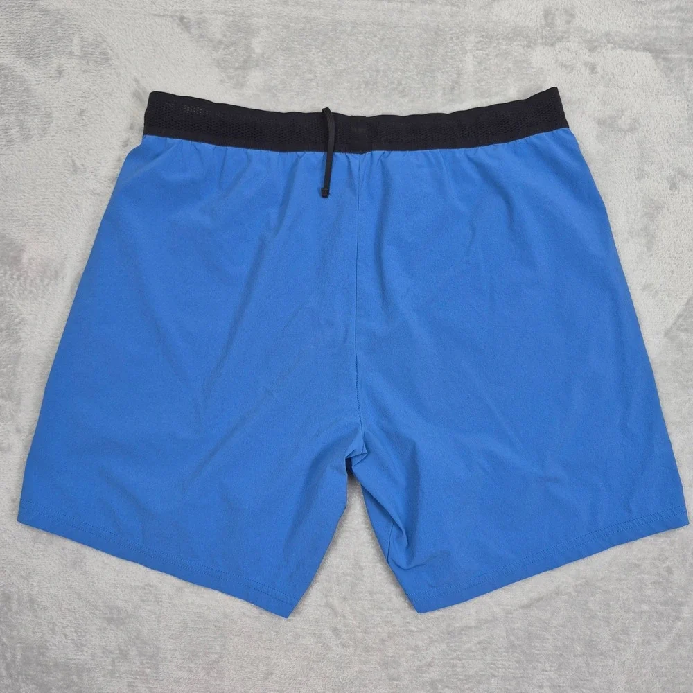 NOBULL Mens L Performance Training Athletic Gym Shorts Blue Black 7in Inseam - Picture 9 of 9